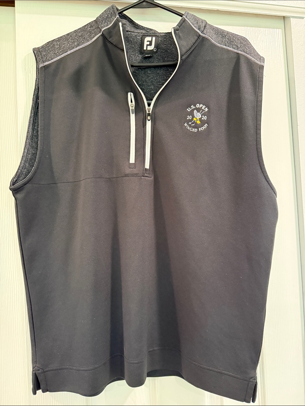 FootJoy Black and Gray Sleeveless Golf Vest US Open 2020 Winged Foot